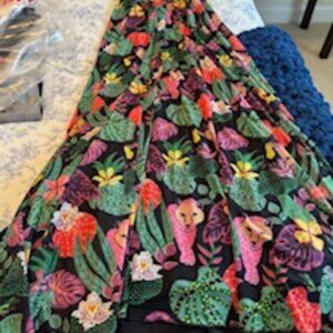 Betsey Johnson Paulina Tropical Print Halter Maxi Dress, Raven Black Medium